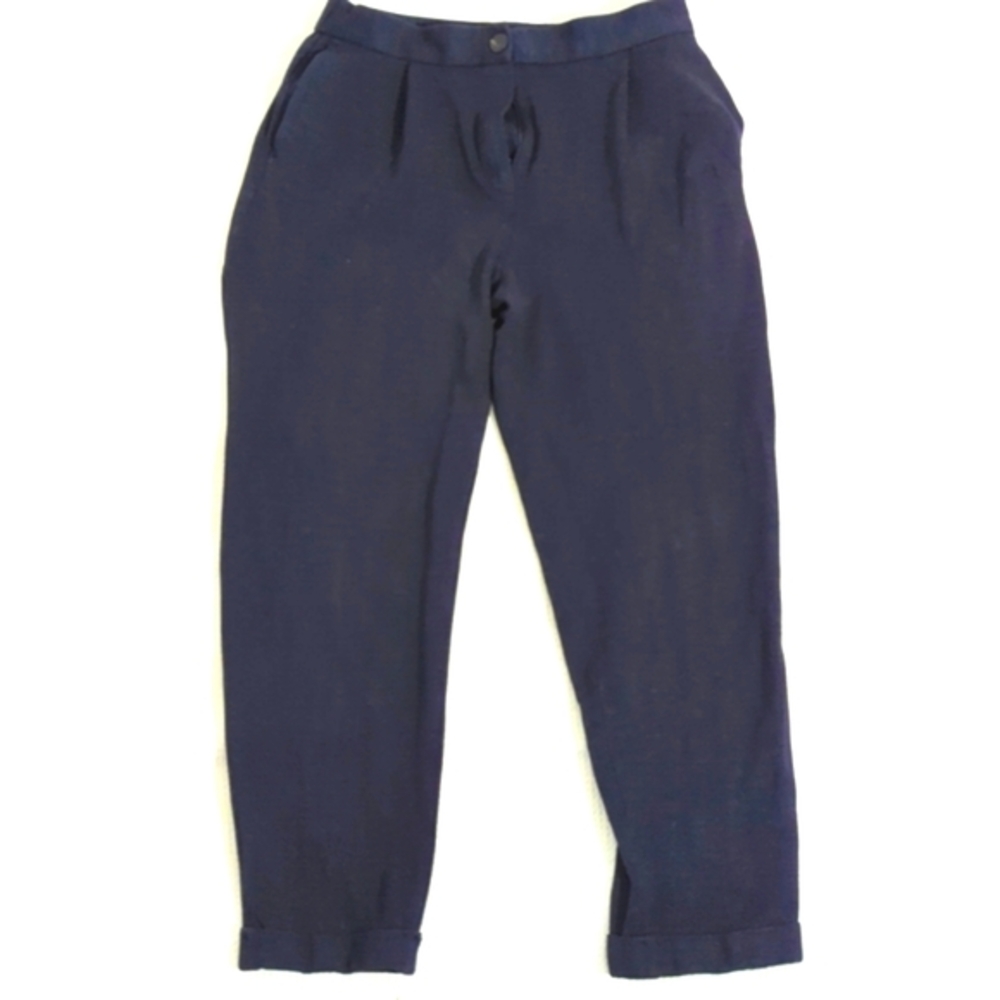 Massimo Dutti Dark Navy Midweight High Rise Dress Pants